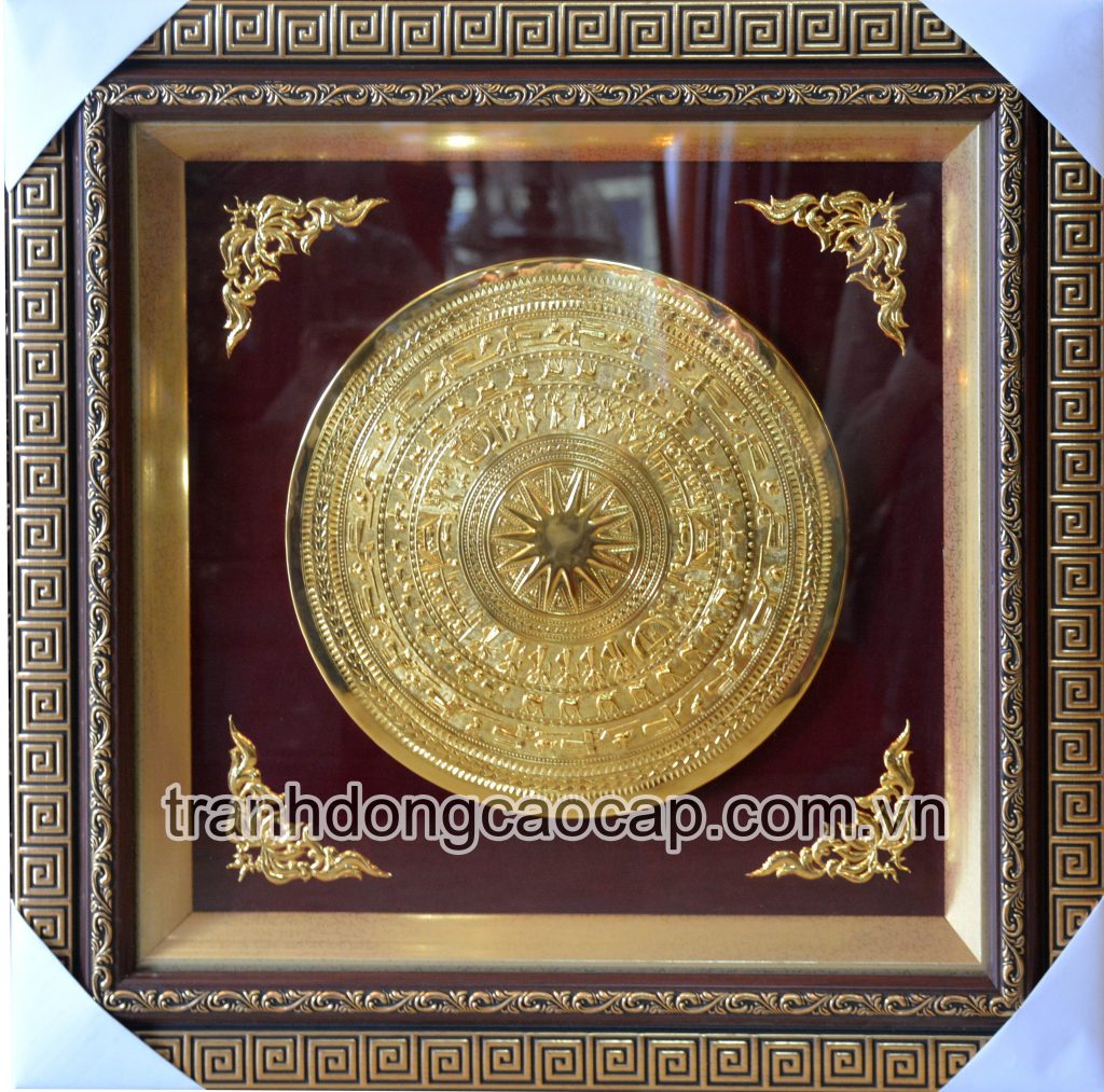 mặt trống đồng mạ vàng