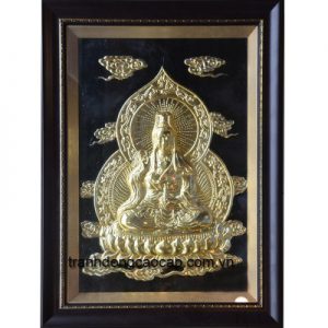 tranh phật bà quan âm mạ vàng 24k